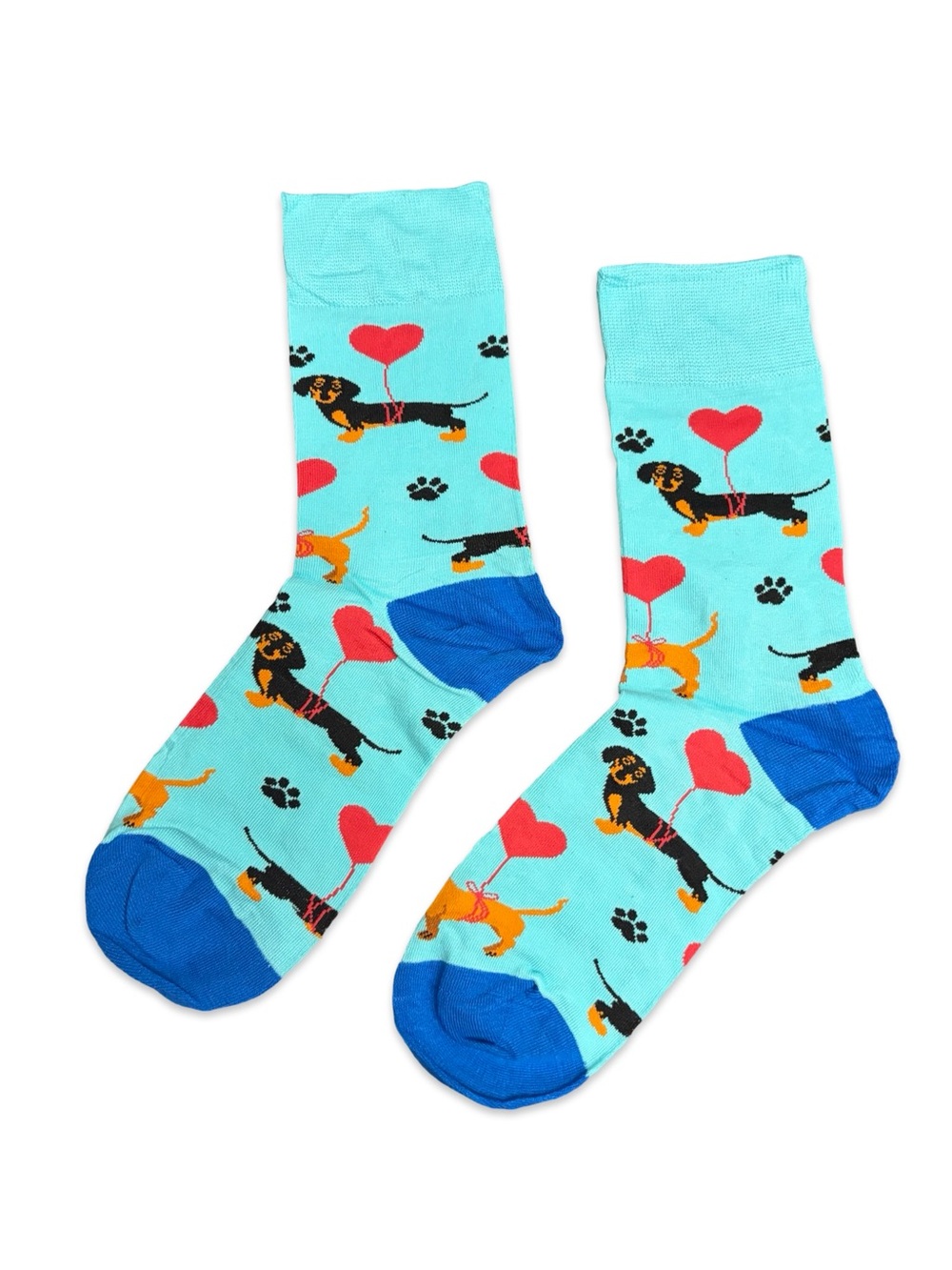 Dachshund Hearts Novelty Crew Socks One Size Fits Most